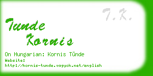 tunde kornis business card
